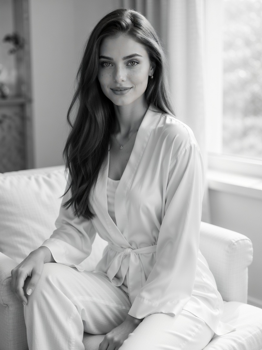 Zara Kaleta champagne silk loungewear